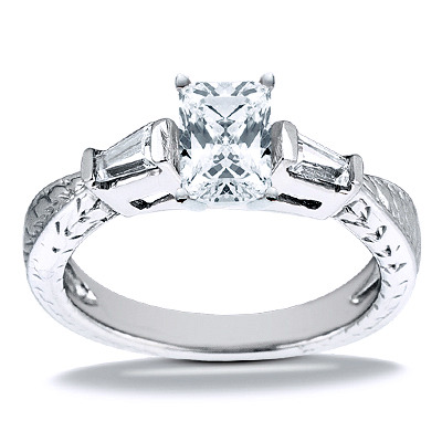 Straight Baguette Diamond Engagement Ring (0.24 t.c.w.) - view 4