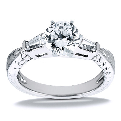 Straight Baguette Diamond Engagement Ring (0.24 t.c.w.) - view 3