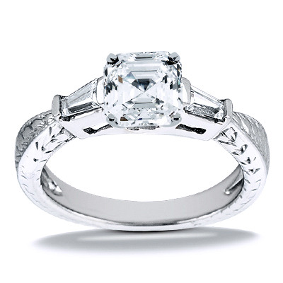 Straight Baguette Diamond Engagement Ring (0.24 t.c.w.) - view 2