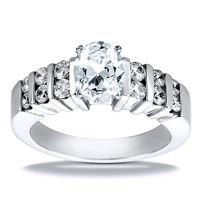 Bar Set Diamond Engagement Ring (0.48 t.c.w.) - view 18