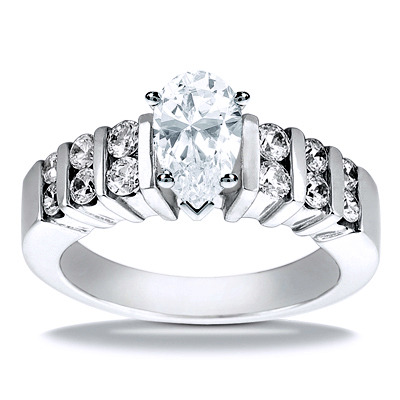 Bar Set Diamond Engagement Ring (0.48 t.c.w.) - view 17