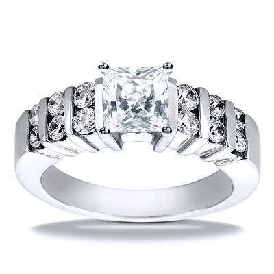 Bar Set Diamond Engagement Ring (0.48 t.c.w.) - view 16