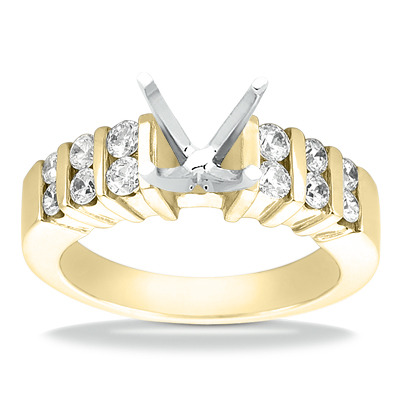 Bar Set Diamond Engagement Ring (0.48 t.c.w.) - view 1