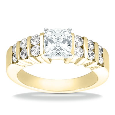 Bar Set Diamond Engagement Ring (0.48 t.c.w.) - view 11