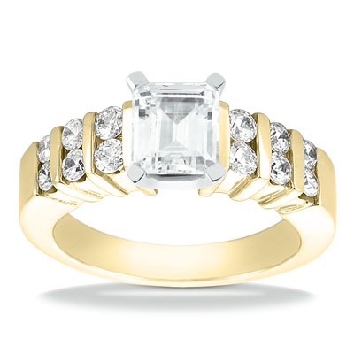 Bar Set Diamond Engagement Ring (0.48 t.c.w.) - view 10