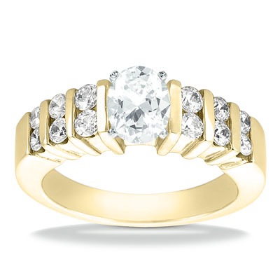 Bar Set Diamond Engagement Ring (0.48 t.c.w.) - view 7