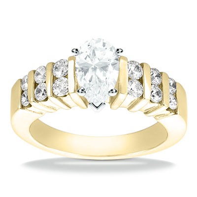 Bar Set Diamond Engagement Ring (0.48 t.c.w.) - view 6