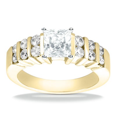 Bar Set Diamond Engagement Ring (0.48 t.c.w.) - view 5