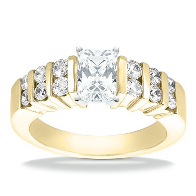 Bar Set Diamond Engagement Ring (0.48 t.c.w.) - view 4