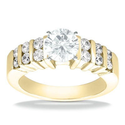 Bar Set Diamond Engagement Ring (0.48 t.c.w.) - view 3