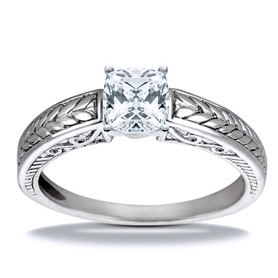 Prong Set Solitaire Antique Diamond Engagement Ring - view 16