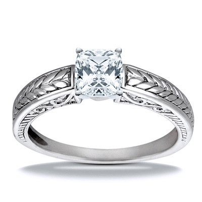 Prong Set Solitaire Antique Diamond Engagement Ring - view 16 of 27