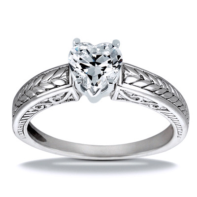 Prong Set Solitaire Antique Diamond Engagement Ring - view 14