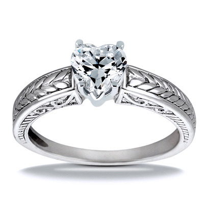 Prong Set Solitaire Antique Diamond Engagement Ring - view 14 of 27