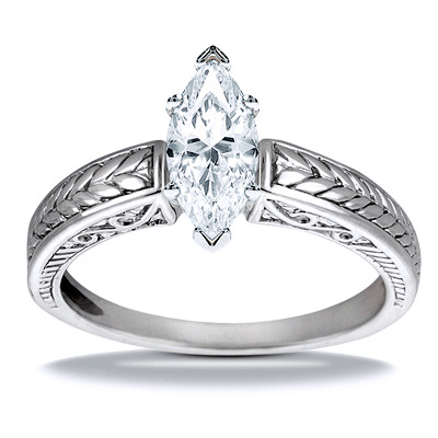 Prong Set Solitaire Antique Diamond Engagement Ring - view 13