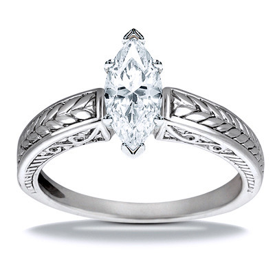 Prong Set Solitaire Antique Diamond Engagement Ring - view 13 of 27