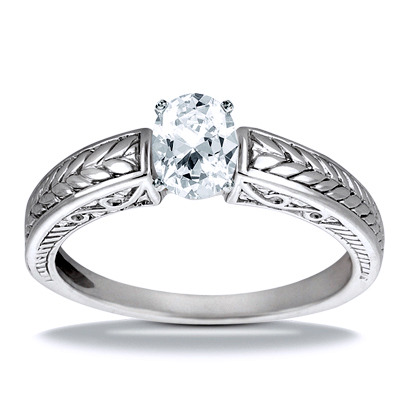 Prong Set Solitaire Antique Diamond Engagement Ring - view 12