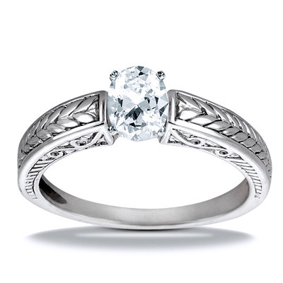 Prong Set Solitaire Antique Diamond Engagement Ring - view 12 of 27