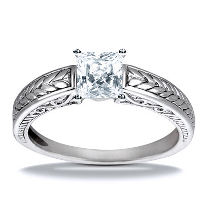 Prong Set Solitaire Antique Diamond Engagement Ring - view 10 of 27