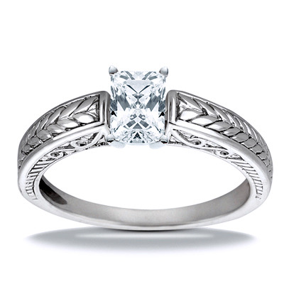 Prong Set Solitaire Antique Diamond Engagement Ring - view 9