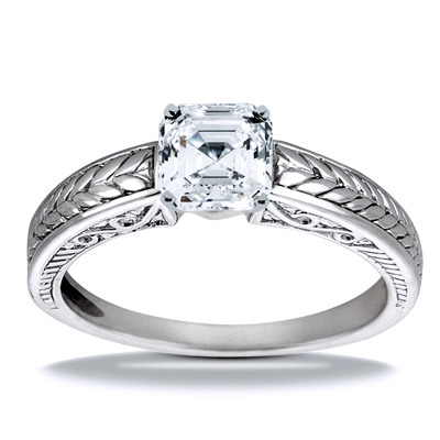 Prong Set Solitaire Antique Diamond Engagement Ring - view 7