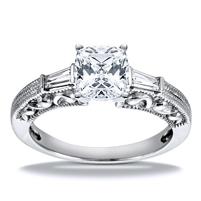 Three Stone Baguette Diamond Engagement Ring (0.16 ct. t.w.) - view 22