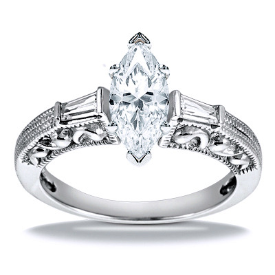 Three Stone Baguette Diamond Engagement Ring (0.16 ct. t.w.) - view 19