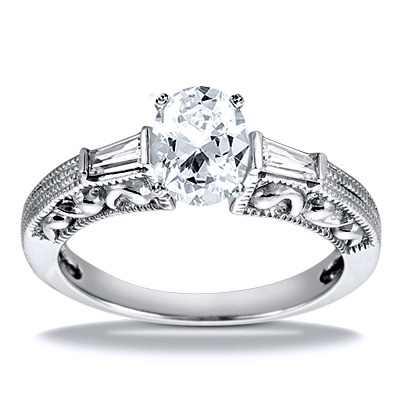 Three Stone Baguette Diamond Engagement Ring (0.16 ct. t.w.) - view 18