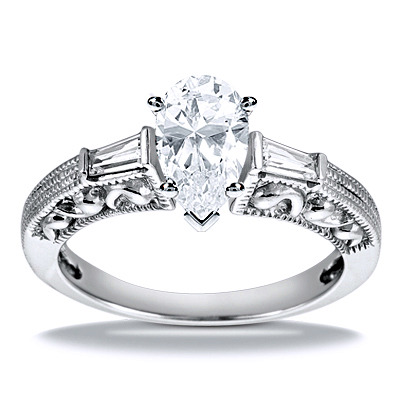 Three Stone Baguette Diamond Engagement Ring (0.16 ct. t.w.) - view 17