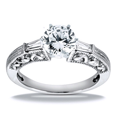 Three Stone Baguette Diamond Engagement Ring (0.16 ct. t.w.) - view 14