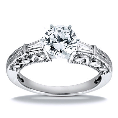 Three Stone Baguette Diamond Engagement Ring (0.16 ct. t.w.) - view 14 of 22