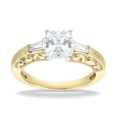 Three Stone Baguette Diamond Engagement Ring (0.16 ct. t.w.) - view 11