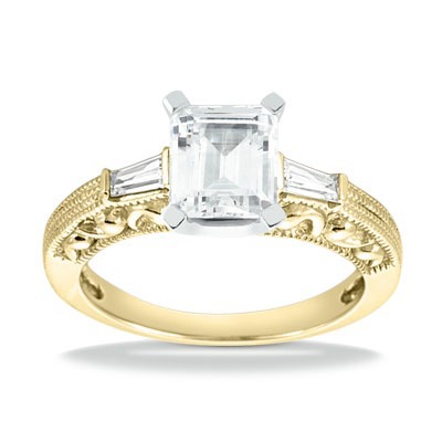 Three Stone Baguette Diamond Engagement Ring (0.16 ct. t.w.) - view 10 of 22