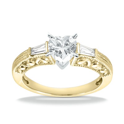 Three Stone Baguette Diamond Engagement Ring (0.16 ct. t.w.) - view 9