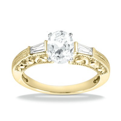 Three Stone Baguette Diamond Engagement Ring (0.16 ct. t.w.) - view 7 of 22