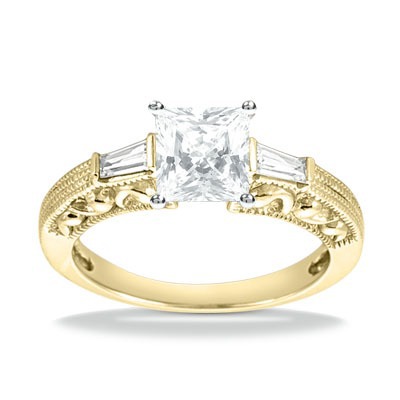 Three Stone Baguette Diamond Engagement Ring (0.16 ct. t.w.) - view 5 of 22