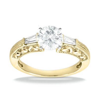 Three Stone Baguette Diamond Engagement Ring (0.16 ct. t.w.) - view 3