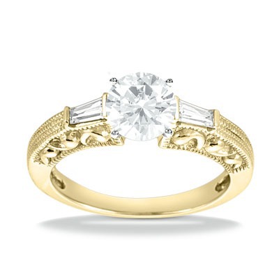 Three Stone Baguette Diamond Engagement Ring (0.16 ct. t.w.) - view 3 of 22