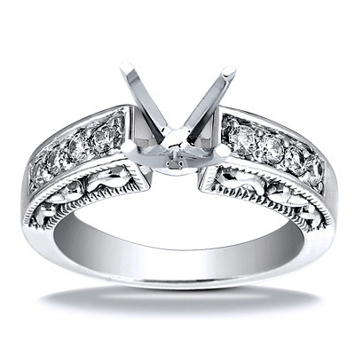 Engraved Antique Diamond Engagement Ring - view 12 of 22