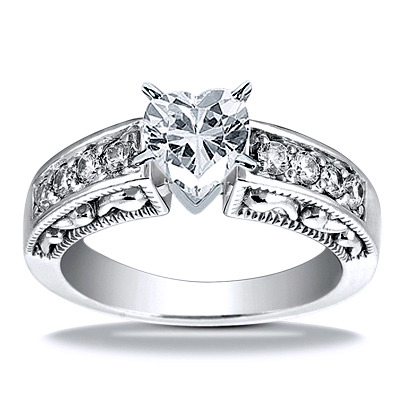 Engraved Antique Diamond Engagement Ring - view 20