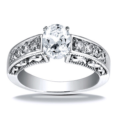 Engraved Antique Diamond Engagement Ring - view 18 of 22