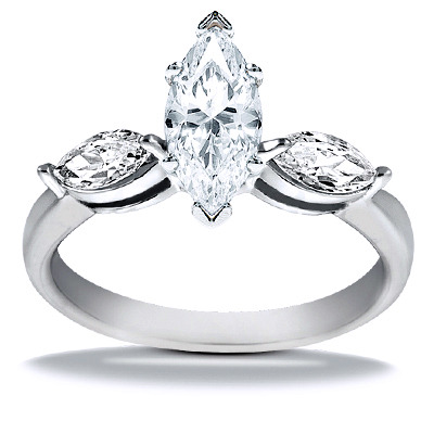 Marquise Cut Prong Set Diamond Engagement Ring (0.50 ct.tw.) - view 19