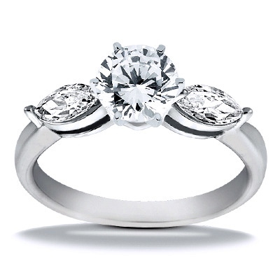 Marquise Cut Prong Set Diamond Engagement Ring (0.50 ct.tw.) - view 1