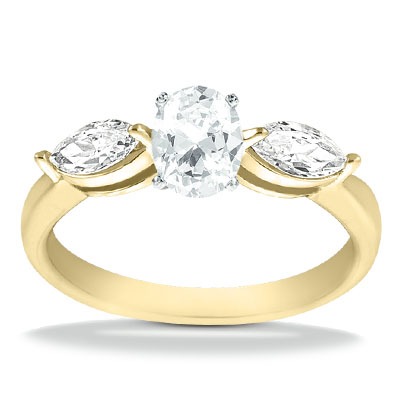 Marquise Cut Prong Set Diamond Engagement Ring (0.50 ct.tw.) - view 7