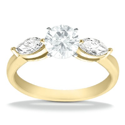 Marquise Cut Prong Set Diamond Engagement Ring (0.50 ct.tw.) - view 3