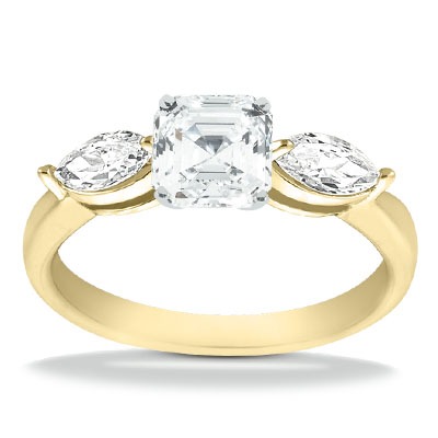 Marquise Cut Prong Set Diamond Engagement Ring (0.50 ct.tw.) - view 2