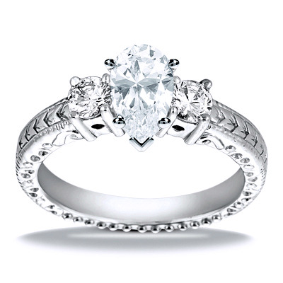 Round Cut Antique Diamond Engagement Ring (0.40 ct. tw.) - view 17