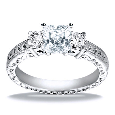 Round Cut Antique Diamond Engagement Ring (0.40 ct. tw.) - view 16