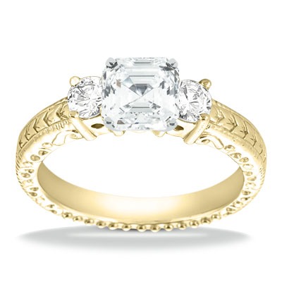 Round Cut Antique Diamond Engagement Ring (0.40 ct. tw.) - view 2