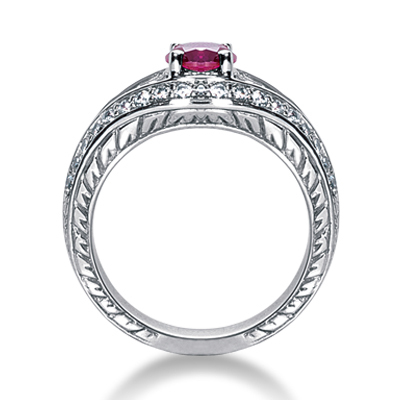 Diamond and Pink Sapphire Ring (1/3  ct.tw.) - view 2 of 2